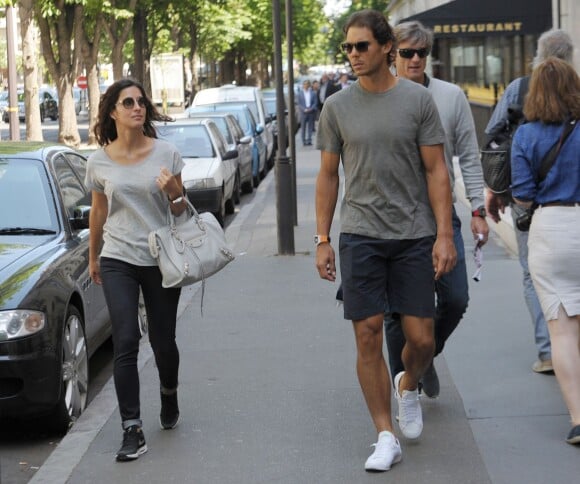 Rafael Nadal et Xisca dans les rues de Paris, le 4 juin 2015