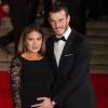 Gareth Bale et sa compagne Emma Rhys-Jones, enceinte - Première mondiale du nouveau James Bond "Spectre" au Royal Albert Hall à Londres le 26 octobre 2015.