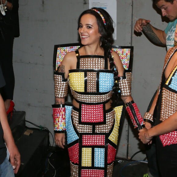 Alizée et son compagnon Grégoire Lyonnet - Défilé du 21ème salon du chocolat à la porte de Versailles à Paris le 27 octobre 2015. Denis Guignebourg / Bestimage