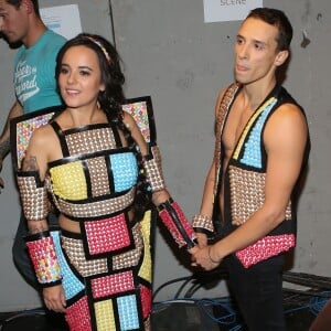 Alizée et son compagnon Grégoire Lyonnet - Défilé du 21ème salon du chocolat à la porte de Versailles à Paris le 27 octobre 2015. Denis Guignebourg / Bestimage