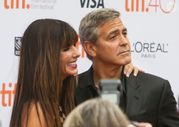 Sandra Bullock, George Clooney - Célébrités au festival international du film de Toronto (TIFF) le 11 septembre 2015