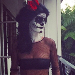 Laeticia Hallyday célèbre Halloween, à Los Angeles le 31 octobre 2015.