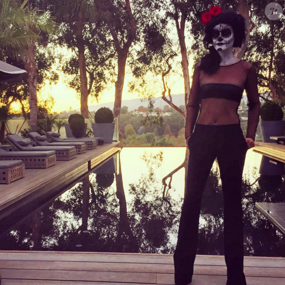 Laeticia Hallyday célèbre Halloween, à Los Angeles le 31 octobre 2015.