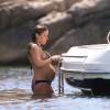 Exclusif - Olalla Dominguez, enceinte, à Ibiza, le 4 juillet 2015