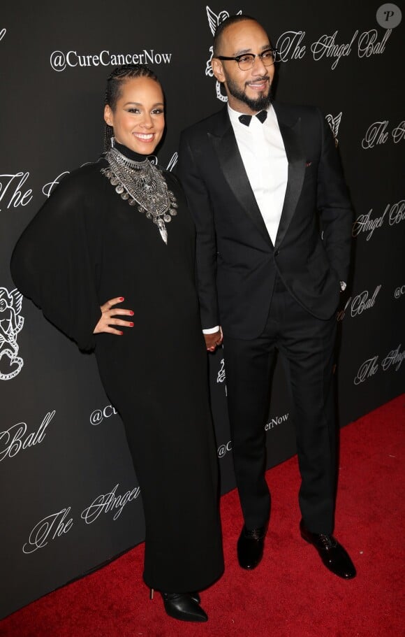 Alicia Keys (enceinte) et son mari Swizz Beatz - People à la soirée "Angel Ball 2014" à New York, le 20 octobre 2014.