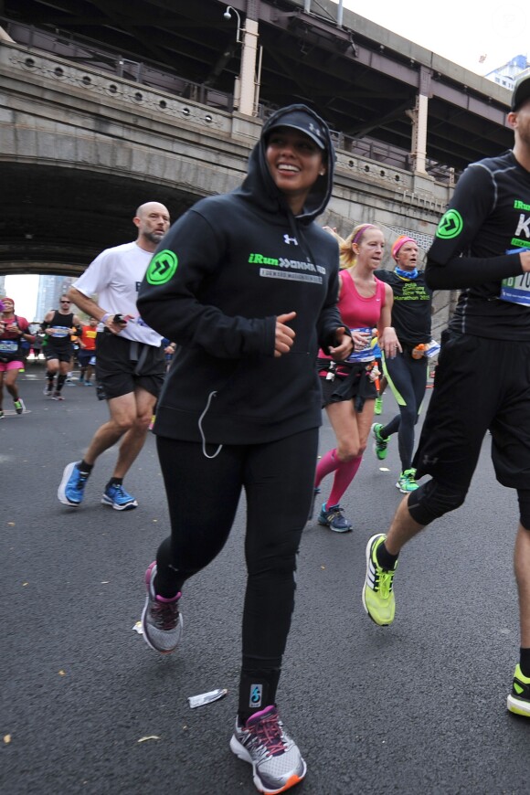 Alicia Keys lors du Marathon de New York, le 1er novembre 2015