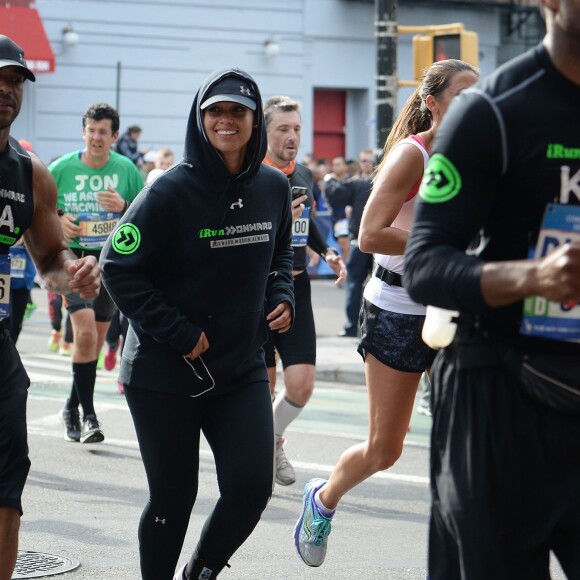 Alicia Keys lors du Marathon de New York, le 1er novembre 2015