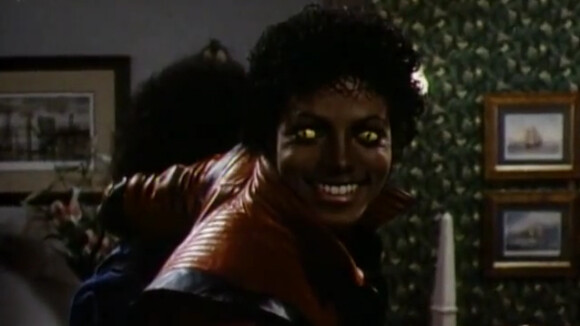 Michael Jackson dans le clip de Thriller. 1982.