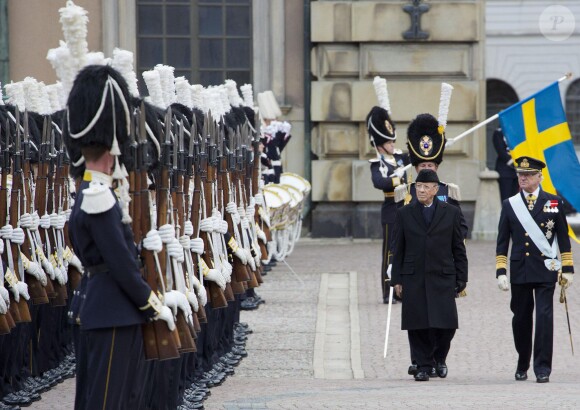 Cérémonie de bienvenue pour la visite officielle du président tunisien Béji Caïd Essebsi et son épouse Saïda le 4 novembre 2015 à Stockholm.