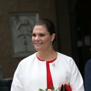 La princesse Victoria de Suède, accompagné par le prince Daniel, participait à un forum d'affaires et à un déjeuner le 5 novembre 2015 à Stockholm dans le cadre de la visite d'Etat du président tunisien Béji Caïd Essebsi.