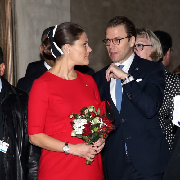 La princesse Victoria de Suède, accompagné par le prince Daniel, participait à un forum d'affaires et à un déjeuner le 5 novembre 2015 à Stockholm dans le cadre de la visite d'Etat du président tunisien Béji Caïd Essebsi.