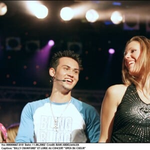 Billy Crawford et Lorie en concert Open du Coeur à Paris, le 11 juin 2002