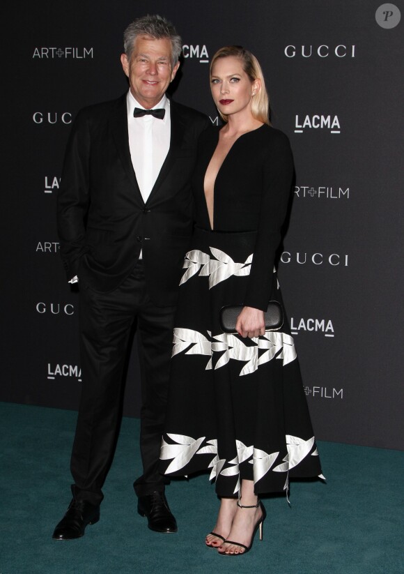 David Foster et sa fille Erin Foster assistent au gala Art+Film 2015 du LACMA au LACMA (Los Angeles County Museum of Art). Los Angeles, le 7 novembre 2015.