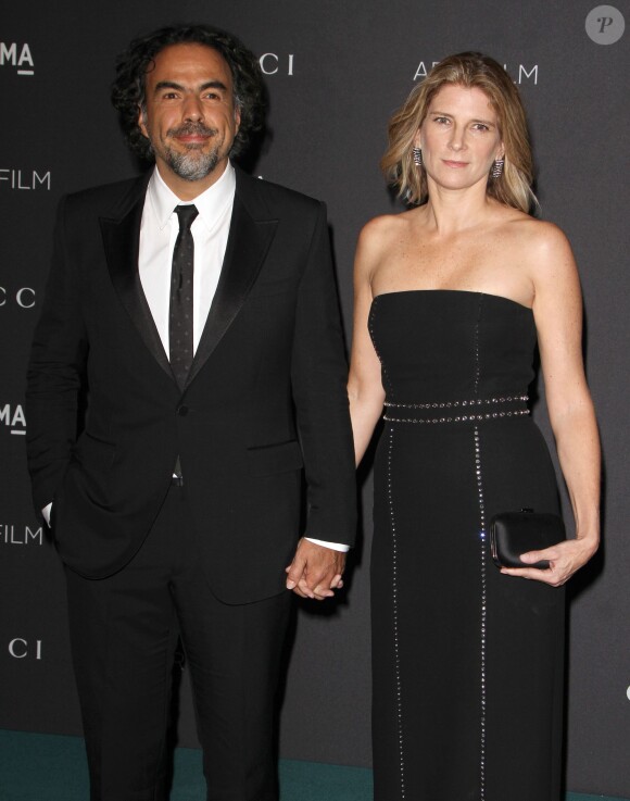 Alejandro Inarritu et sa femme Maria Eladia Hagerman - Gala "The LACMA 2015 Art+Film" en l'honneur de James Turrell et Alejandro Inarritu à Los Angeles, le 7 novembre 2015.