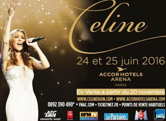 Affiche du concert de Céline Dion à Paris