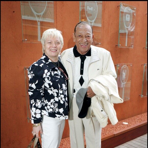 Henri Salvador et sa femme Catherine à Roland Garros, Paris, le 3 juin 2007