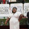 Gabourey Sidibe - 71eme ceremonie des Golden Globe Awards a Beverly Hills le 12 janvier 2013.