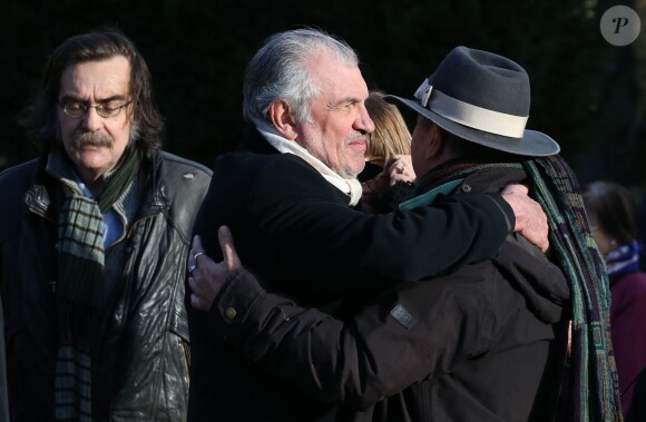 Serge July - Hommage à André Glucksmann à la grande coupole du crématorium du cimetière du Père-Lachaise, à Paris, le 13 novembre 2015.