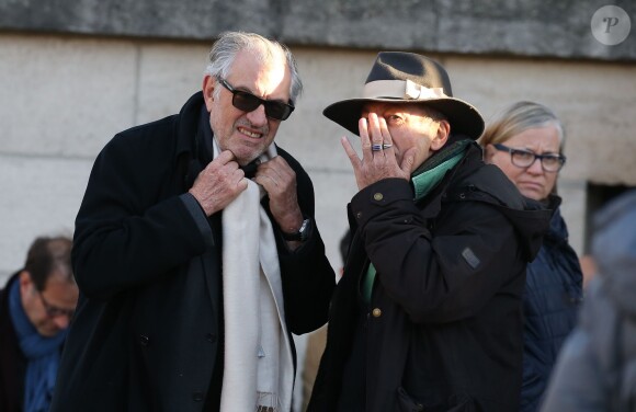 Serge July - Hommage à André Glucksmann à la grande coupole du crématorium du cimetière du Père-Lachaise, à Paris, le 13 novembre 2015.