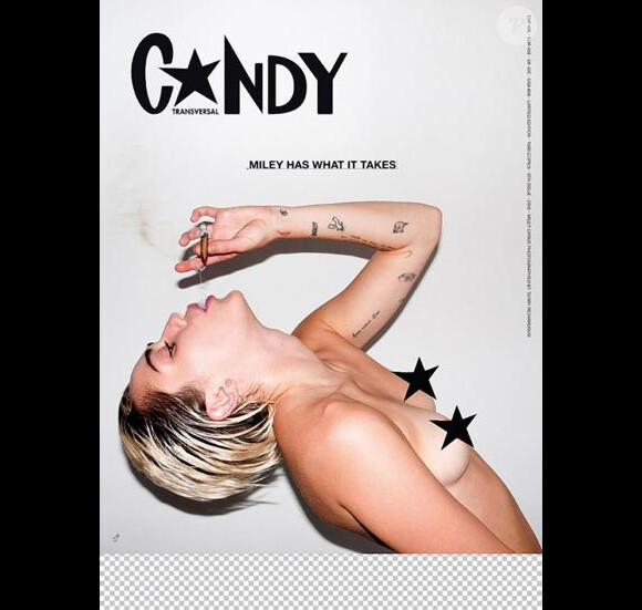 Miley Cyrus pose pour l'édition hiver 2015/2016 du magazine américain Candy.