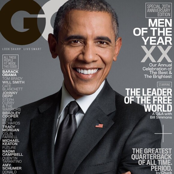 Barack Obama, Homme de l'année 2015 selon GQ, figure en couverture du nouveau numéro du magazine. Photo par Inez et Vinoodh.