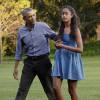 Barack, Michelle, Sasha et Malia Obama à Washington, le 23 août 2015.