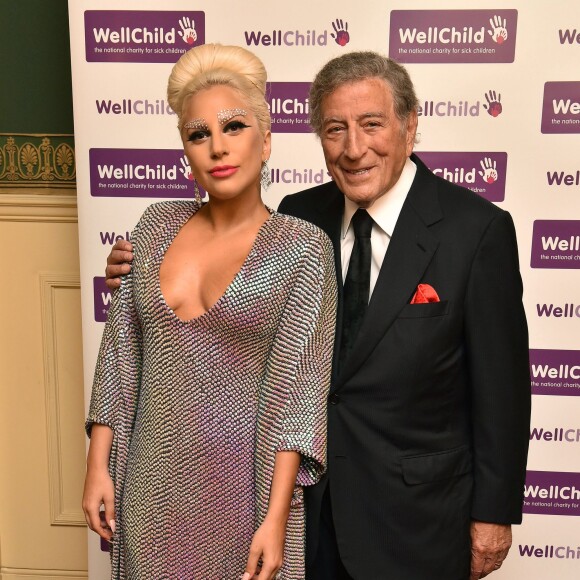 Lady Gaga et Tony Bennett avant leur concert "Well Child Charity" à Londres, le 8 juin 2015.