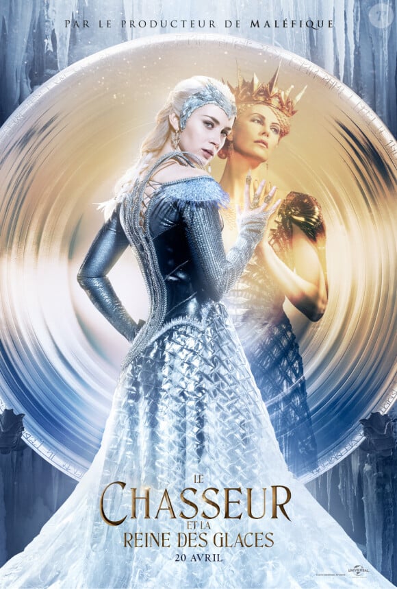 Emily Blunt et Charlize Theron sur l'affiche du film Le Chasseur et la reine des glaces.