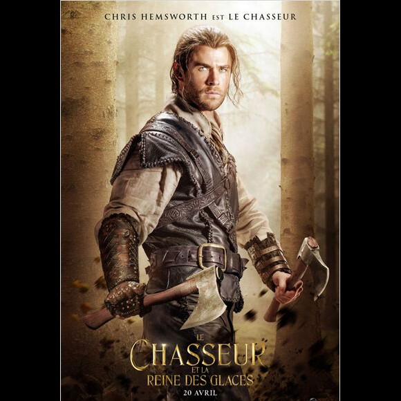 Chris Hemsworth - Affiche du film Le Chasseur et la reine des glaces.