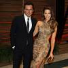 Kate Beckinsale (habillée en Elie Saab) et son mari Len Wiseman - Arrivées des people à la soirée Vanity Fair après la 86e cérémonie des Oscars le 2 mars 2014