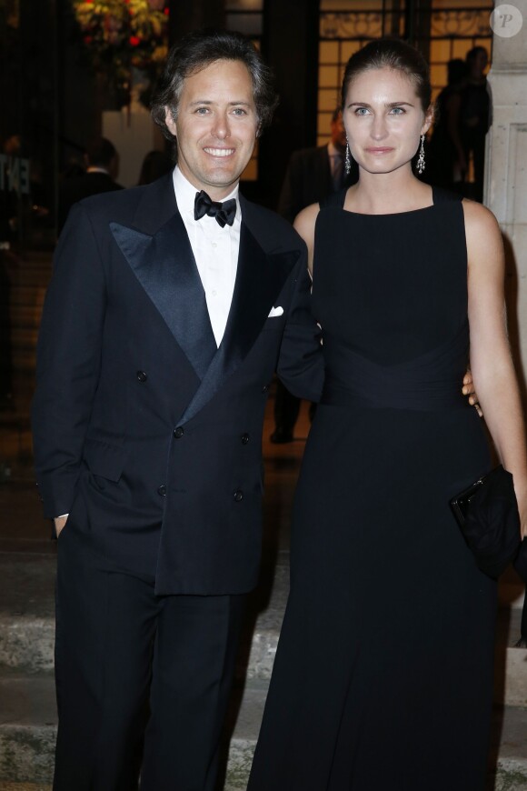 David Lauren et sa femme Lauren Bush Lauren Ralph Lauren présente sa collection Automne-Hiver 2013 lors d'un diner mécénat avec les Beaux Arts de Paris dans la cour Chimay de l'école des Beaux Arts, le 8 octobre 2013.