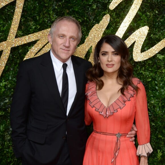 Francois Henri Pinault et Salma Hayek assistent aux British Fashion Awards 2015 au London Coliseum. Londres, le 23 novembre 2015.