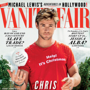 Chris Hemsworth en couverture du numéro de Noel de Vanity Fair.