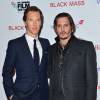 Benedict Cumberbatch et Johnny Depp - Avant-première du film "Black Mass" lors du Festival BFI à Londres, le 11 octobre 2015.