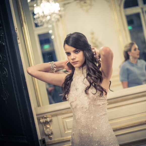 Exclusif - Sonia Ben Ammar (robe Chanel Haute-Couture, bijoux Payal New York)  lors des préparatifs de la vingt-troisième édition du Bal au Palais de Chaillot à Paris, le 28 novembre 2015. © Jacovides/Borde/Moreau/Bestimage