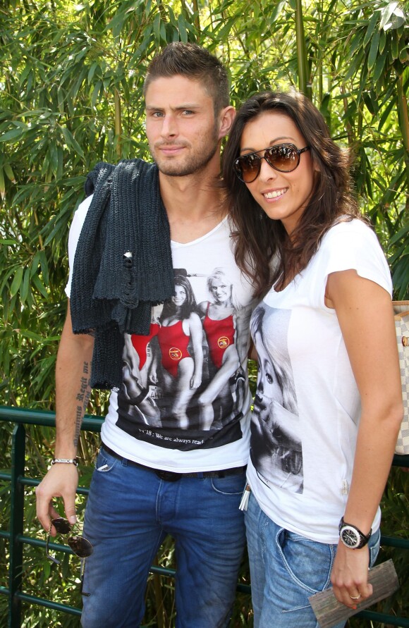 Olivier GIiroud et son épouse Jenniger le 2 juin 2012 lors des internationaus de France à Roland-Garros, le 2 juin 2012 à Paris