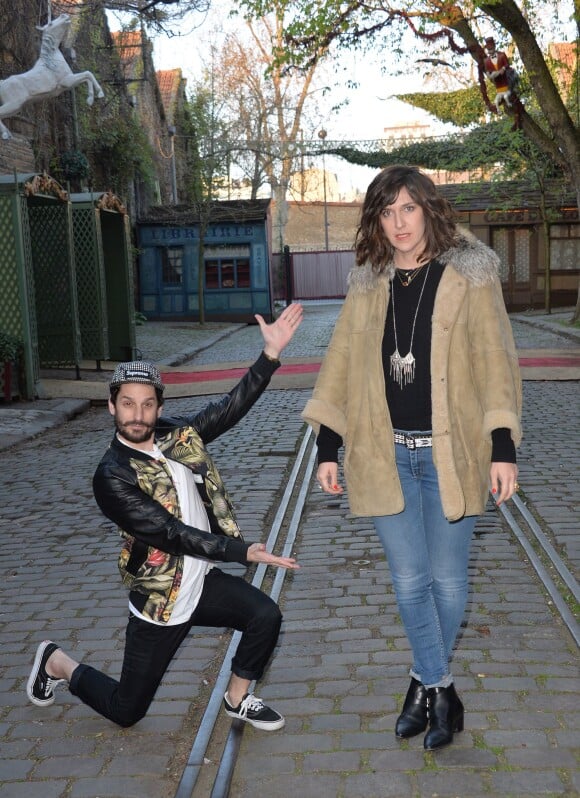 Daphné Bürki et son compagnon Gunther Love (Sylvain Quimène) - Gala de clôture du Don'actions du Secours Populaire au Musée des Arts Forains à Paris, le 28 mars 2014.