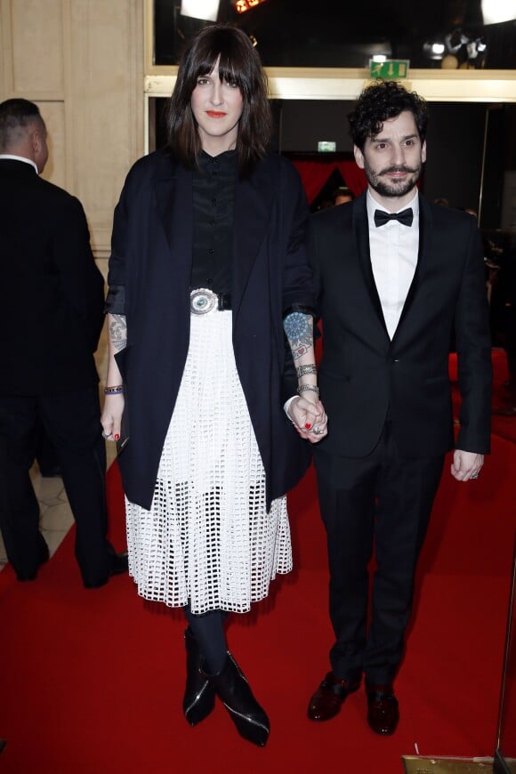 Daphné Bürki et son compagnon Gunther Love - Arrivées Intérieur - 39e cérémonie des Cesar au théâtre du Châtelet à Paris, le 28 février 2014.