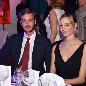 Exclusif - La princesse Stéphanie de Monaco, Pierre Casiraghi et sa femme Beatrice Borromeo - Vente aux enchères en faveur de Fight Aids Monaco à l'hôtel Le Meridien Beach Plaza à Monaco, le 1er décembre 2015. ©Bruno Bebert/Olivier Huitel/Pool Restreint/Bestimage