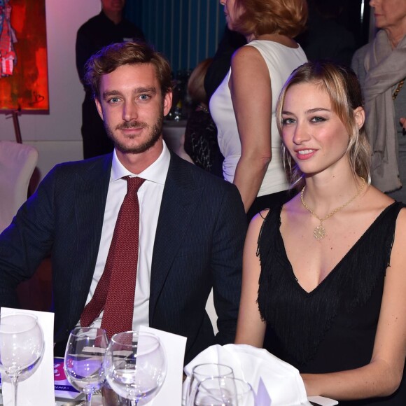 Exclusif - La princesse Stéphanie de Monaco, Pierre Casiraghi et sa femme Beatrice Borromeo - Vente aux enchères en faveur de Fight Aids Monaco à l'hôtel Le Meridien Beach Plaza à Monaco, le 1er décembre 2015. ©Bruno Bebert/Olivier Huitel/Pool Restreint/Bestimage