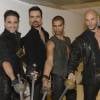 Damien Sargue, Brahim Zaibat, Olivier Dion et David Bàn du spectacle musical "Les 3 mousquetaires" - Enregistrement de l'émission "Vivement Dimanche" consacrée à Linda de Suza, à Paris le 2 décembre 2015. Diffusion le 6 décembre 2015 sur France 2. ©Coadic Guirec/Bestimage.
