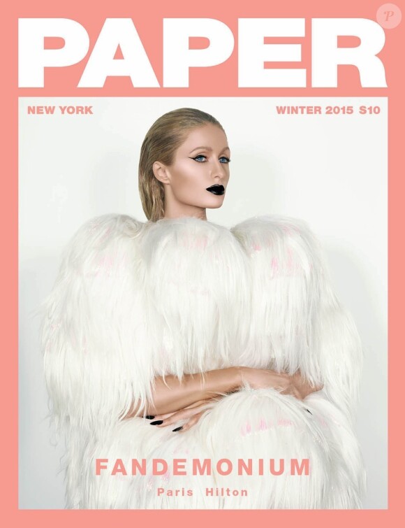 Paris Hilton en couverture du magazine Paper. Numéro d'hiver 2015. Photo par Vijat Mohindra.