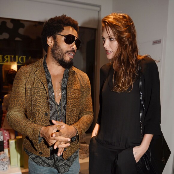 Lenny Kravitz et le mannequin Cat McNeil assistent à la soirée Chrome Hearts célébrant le coup d'envoi d'Art Basel Miami Beach 2015, au magasin Chrome Hearts. Miami, le 2 décembre 2015.