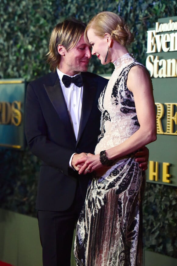 Nicole Kidman et son mari Keith Urban à la soirée ‘Evening Standard Theatre Awards' à Londres, le 22 novembre 2015