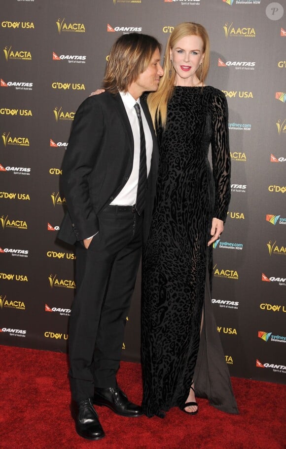 Keith Urban et sa femme Nicole Kidman - Gala "2015 G'Day USA Gala" pour les "AACTA International Awards" à Los Angeles. Le 31 janvier 2015