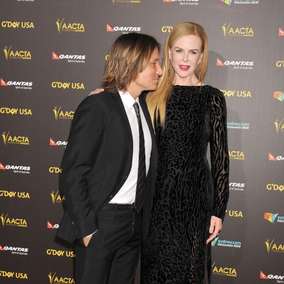 Keith Urban et sa femme Nicole Kidman - Gala "2015 G'Day USA Gala" pour les "AACTA International Awards" à Los Angeles. Le 31 janvier 2015