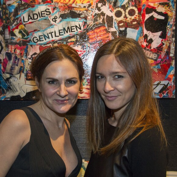 Emmanuelle Boidron et Anne Mondy - Cocktail pour le vernissage de l'exposition "Accords Croisés" by Papertorn by Anne Mondy (la fille de Pierre Mondy) au showroom Dedar à Paris, le 7 décembre 2015.
