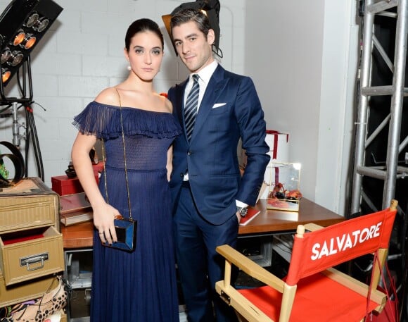 Alaia Baldwin et Andrew Aronow assistent à la soirée "Ferragamo Presents: Gancio Studios, Celebrating 100 Years In Hollywood" à l'Industria Superstudio. New York, le 8 décembre 2015.