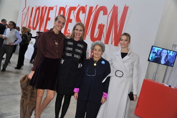 Isabella Borromeo, Matilde Borromeo, Bona Borromeo et Beatrice Borromeo - Inauguration de l'exposition "Love Design" à Milan le 10 décembre 2015.