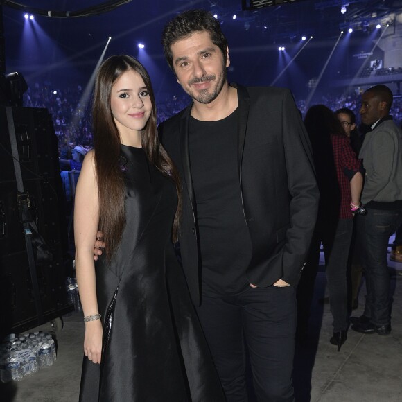 Exclusif - Marina Kaye et Patrick Fiori dans les coulisses de la soirée événement Bercy fête ses 30 ans - Le concert anniversaire, diffusée le 4 décembre 2015, à l'AccorHotels Arena à Paris. © Veeren/Moreau